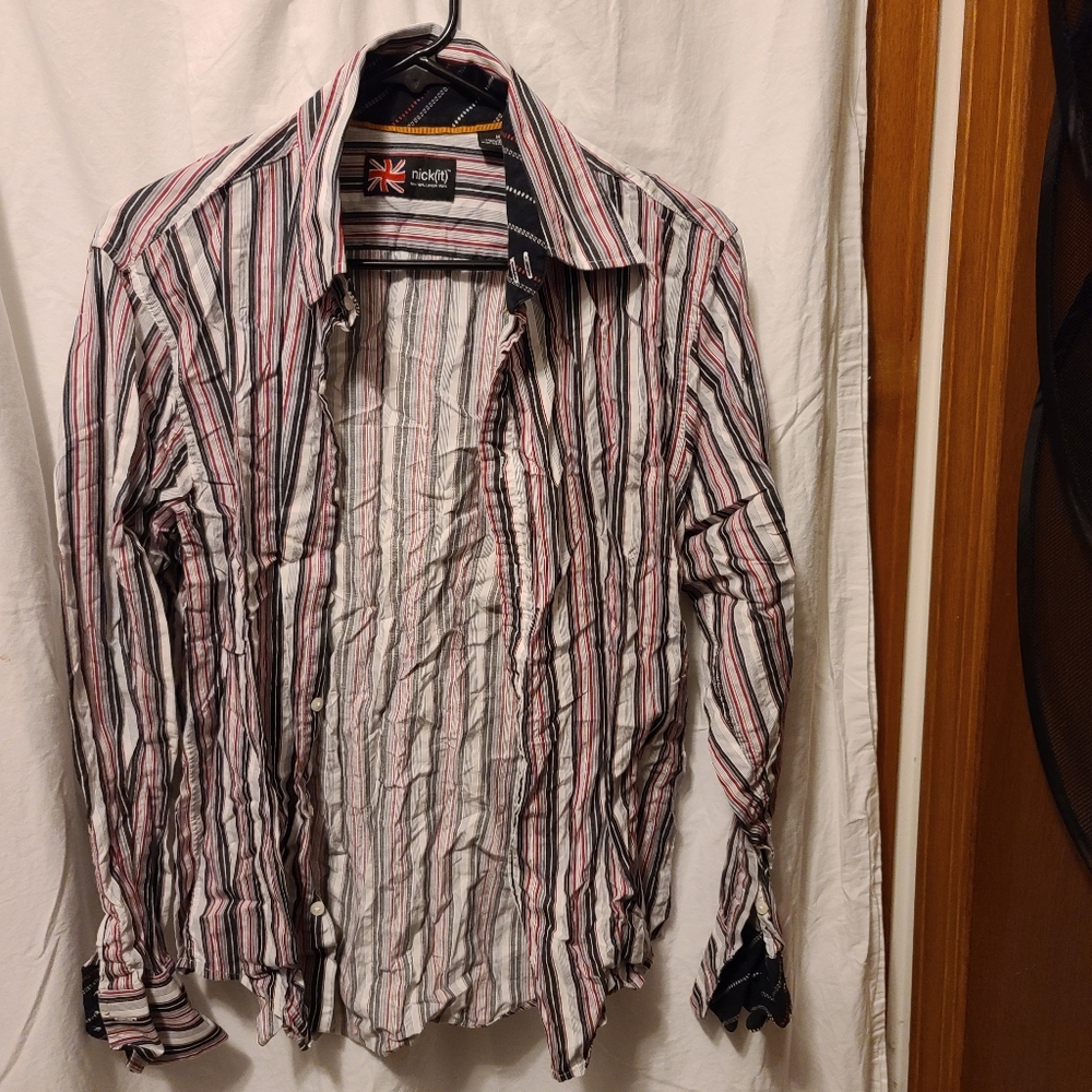 Striped long sleeve button down